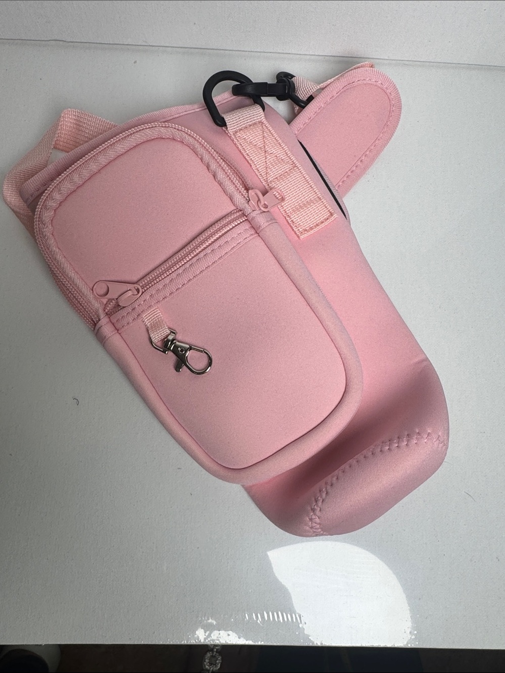 Pink Crossbody Neoprene Bottle & Accessory Bag